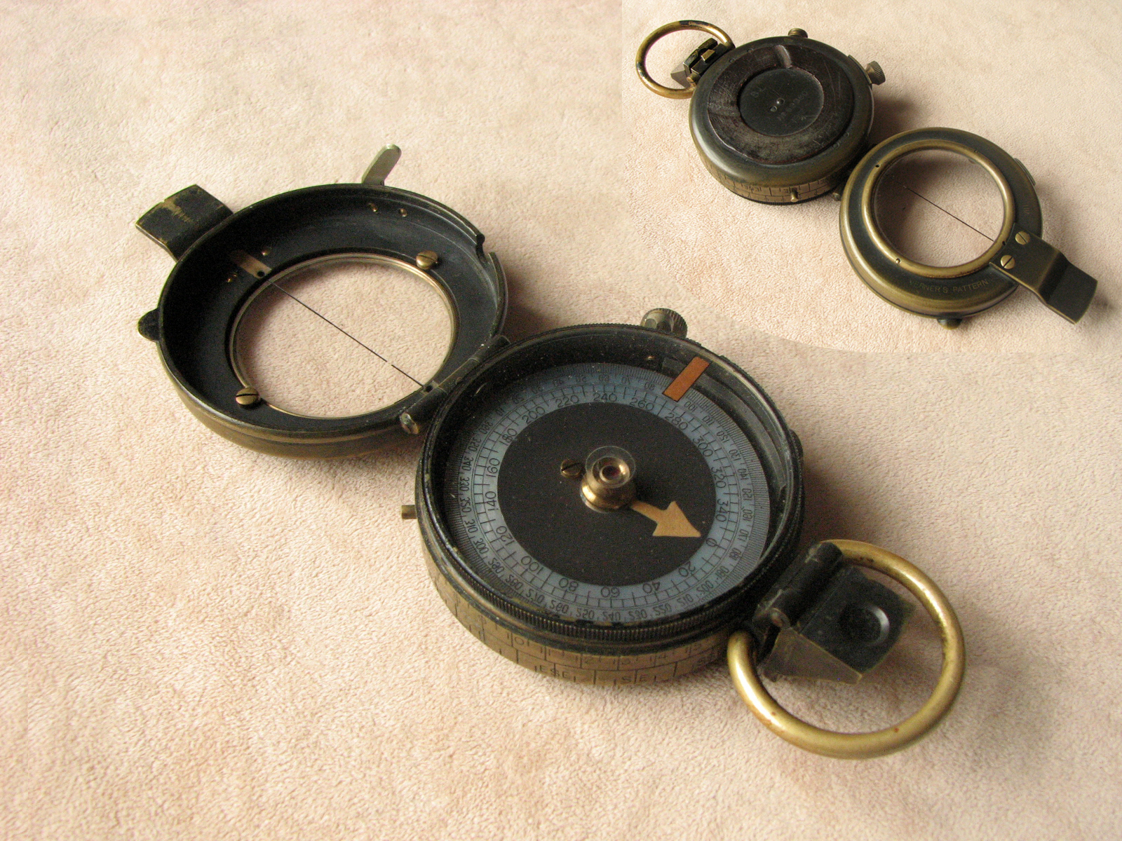 Bausch & Lomb WW1 Verners MK VIII prismatic marching compasses